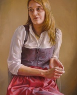 Olejomalba 95x60cm vznikla podle mnou vyvtořené fotografie portrétované. Tedy idealní stav hned po malovaní dle živého modelu. roku vzniku 2016